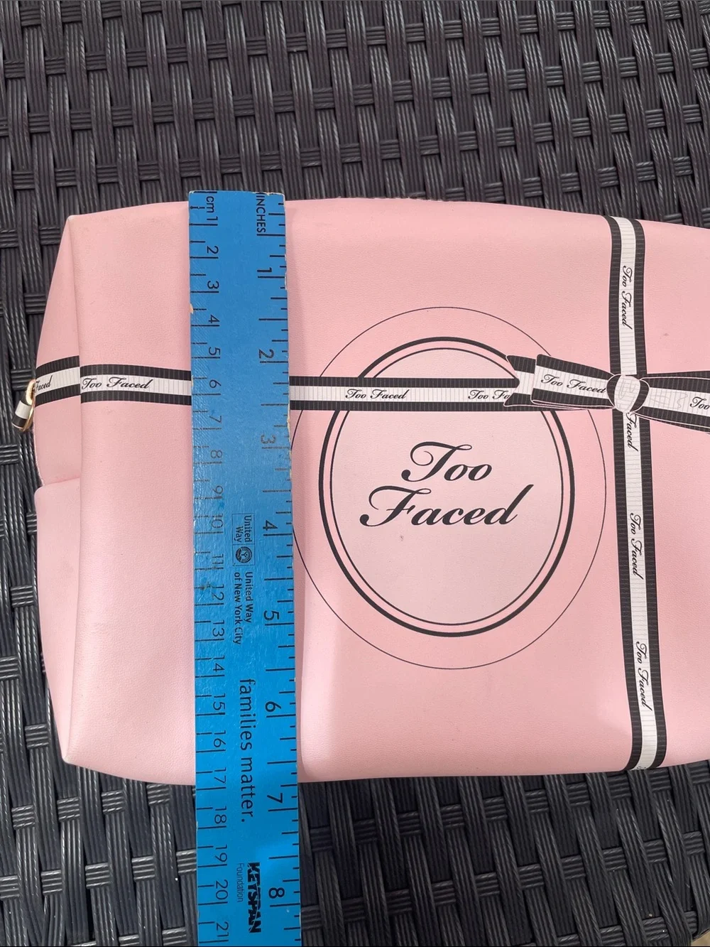 Too Faced Pink Cosmetic Makeup Bag | Travel Toiletry Case/ Bag